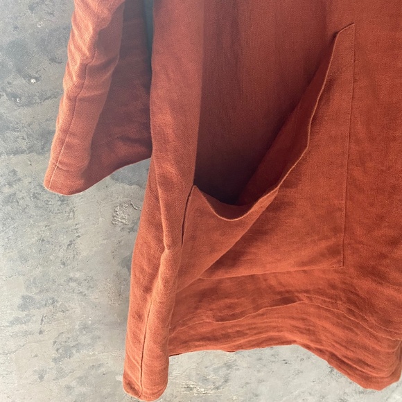 Elizabeth Suzann Harper Single Front Pocket Tunic Linen OSM - Picture 5 of 8